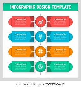 Un diseño de Plantilla de infografía ofrece un diseño visualmente atractivo con contenido claro y estructurado. Combina gráficos llamativos, texto conciso y diseño profesional para comunicar información compleja