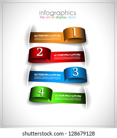 Diseño de plantillas de infografía - Formas de papel geométrico original con sombras. Ideal para mostrar datos e información con estilo moderno.