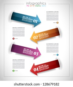 Infographic template design - Original geometric paper shapes with shadows. Ideal to display data and informations with modern style.