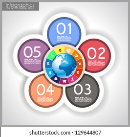 Diseño de plantillas de infografía - Formas de papel geométrico original con sombras. Ideal para mostrar datos e información con estilo moderno.