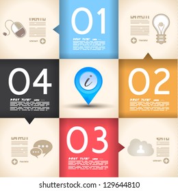 Diseño de plantillas de infografía - Formas de papel geométrico original con sombras. Ideal para mostrar datos e información con estilo moderno.
