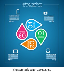 Infographic template design - Original geometric paper shapes with shadows. Ideal to display data and informations with modern style.