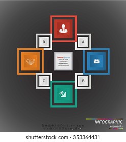 Infographic template . Design for presentation or diagram. Concept for 4 steps, parts or options. Vector EPS10.