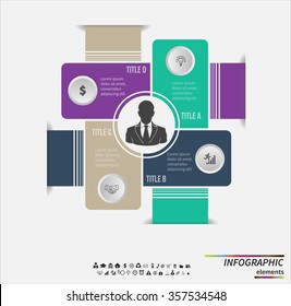 Infographic template . Design for presentation or diagram. Concept for 4 steps, parts or options. Vector EPS10.