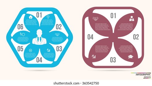 Infographic template . Design for presentation or diagram. Concept for 6 steps, parts or options. Vector EPS10.