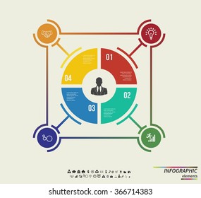 Infographic template . Design for presentation or diagram. Concept for 4 steps, parts or options. Vector EPS10.