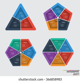 Infographic template . Design for presentation or diagram. Concept for 3, 5, 6 steps, parts or options. Vector EPS10.