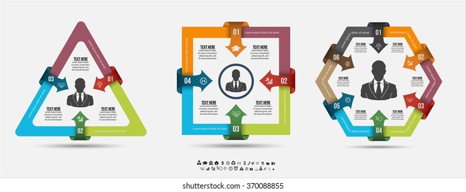 Infographic template . Design for presentation or diagram. Concept for 3, 4, 6 steps, parts or options. Vector EPS10.