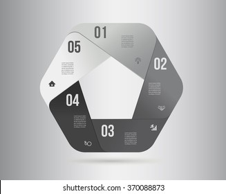 Infographic template . Design for presentation or diagram. Concept for 5 steps, parts or options. Vector EPS10.