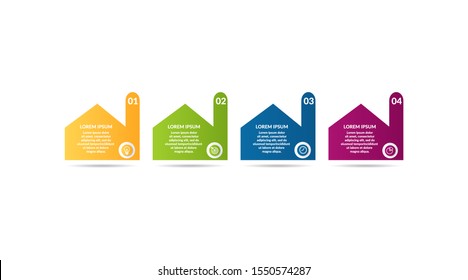 infographic template design for presentation with four section