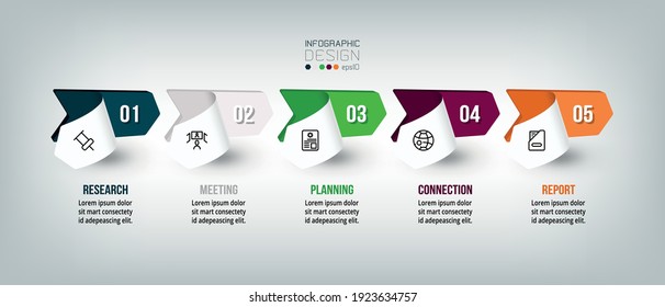 Infographic template design with step or option.
