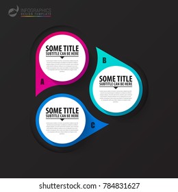 Infographic template. Diagram with 3 steps. Vector illustration