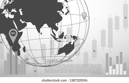 infographic Template for diagram gobal network connection. world map point Internet of Things, Computing Design technology Background
