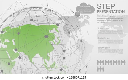 infographic Template for diagram gobal network connection. world map point Internet of Things, Computing Design technology Background