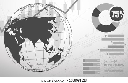 infographic Template for diagram gobal network connection. world map point Internet of Things, Computing Design technology Background
