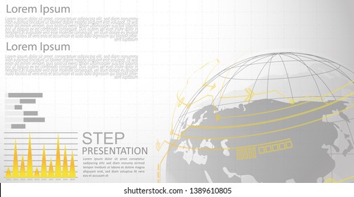 infographic Template for diagram gobal network connection. world map point Internet of Things, Computing Design technology Background