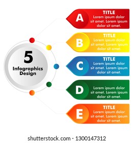 infographic template for diagram, graph, presentation, chart, business concept with 5 five options