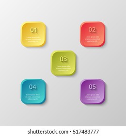 Infographic template for diagram, graph, presentation and chart. Business concept with 5 options, parts, steps or processes.