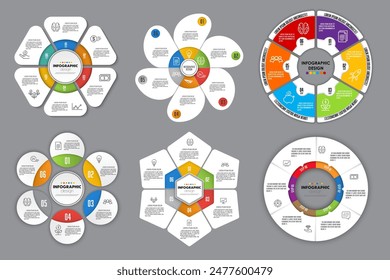 Infographic template diagrame. Business concept 6 step for presentation