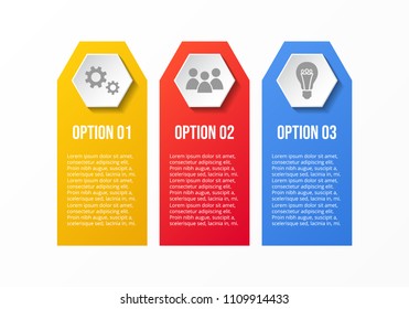 Infographic template with different business icons. Vector.