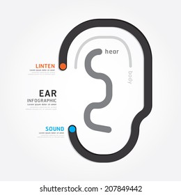 infographic Template with ear line banner . concept vector illustration