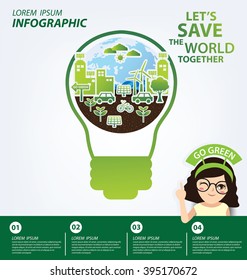 Infographic template. Ecology concept. save world vector illustration.