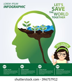 Infographic template. Ecology concept. save world vector illustration.