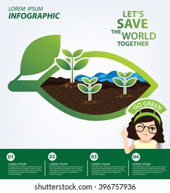 Infographic template. Ecology concept. save world vector illustration.