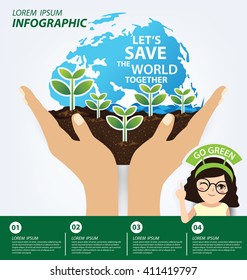 Infographic template. Ecology concept. save world vector illustration.