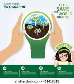 Infographic template. Ecology concept. save world vector illustration.