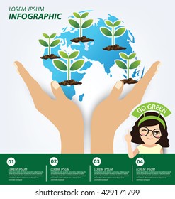 Infographic template. Ecology concept. save world vector illustration.