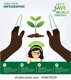 Infographic template. Ecology concept. save world vector illustration.