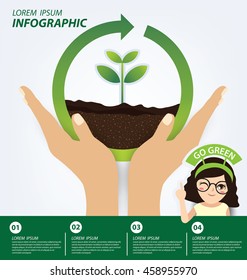 Infographic template. Ecology concept. save world vector illustration.