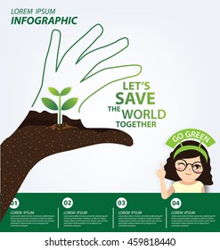 Infographic template. Ecology concept. save world vector illustration.