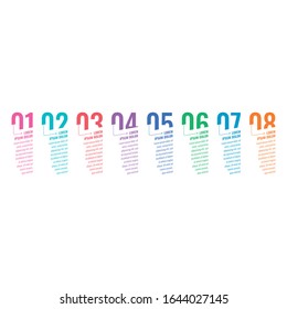 infographic template with eight step numbers. information template with eight options. business infographic template