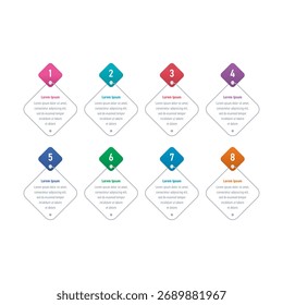 infographic template. eight steps information template. infographic template for business, education, technology, industry world. information template for annual report, magazine