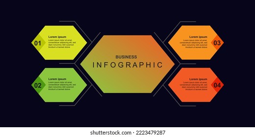 Infographic template element vector with 4 step.