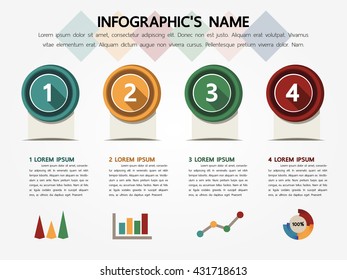 Infographic template, Eps10, vector illustration, For presentations, brochures, banners, website graphics.