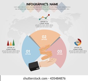 Infographic template, Eps10, vector illustration, For presentations, brochures, banners, website graphics.