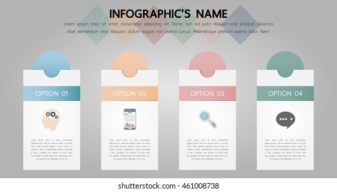 Infographic template, Eps10, vector illustration, For presentations, brochures, banners, website graphics.