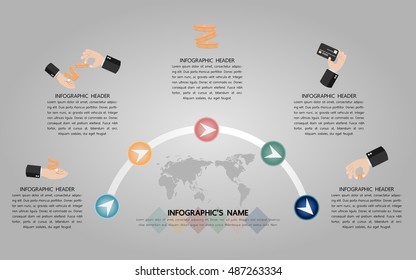 Infographic template, Eps10, vector illustration, For presentations, brochures, banners, website graphics.