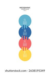 
Infographic template featuring four vertical, overlapping rounded squares with a gradient color scheme. Each square is numbered and includes an icon with adjacent placeholder text.