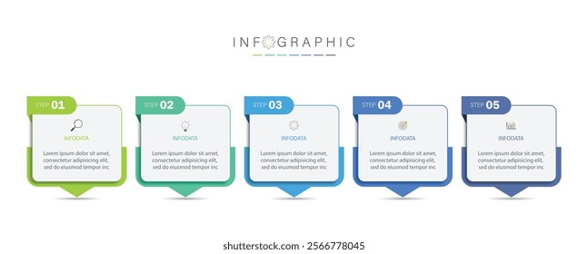 Infographic template five option process or step for business