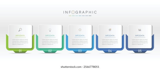 Infographic template five option process or step for business