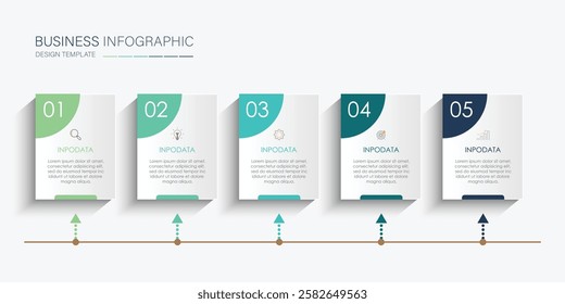 Infographic template five option process or step for business	