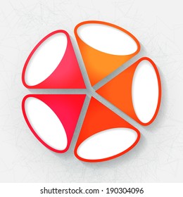 Infographic template with five orange and pink labels. Eps10