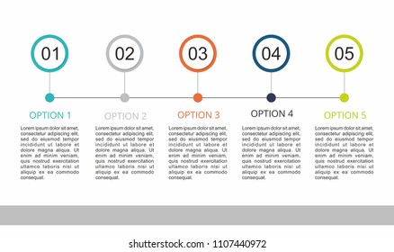 Infographic template with a five steps Business circle template