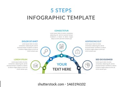 Infographic template with five steps or options, workflow, process chart, vector eps10 illustration