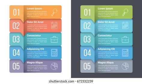 Infographic template with five steps or options, workflow, process diagram, vector eps10 illustration