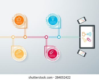 Infographic template with flat icons and divace